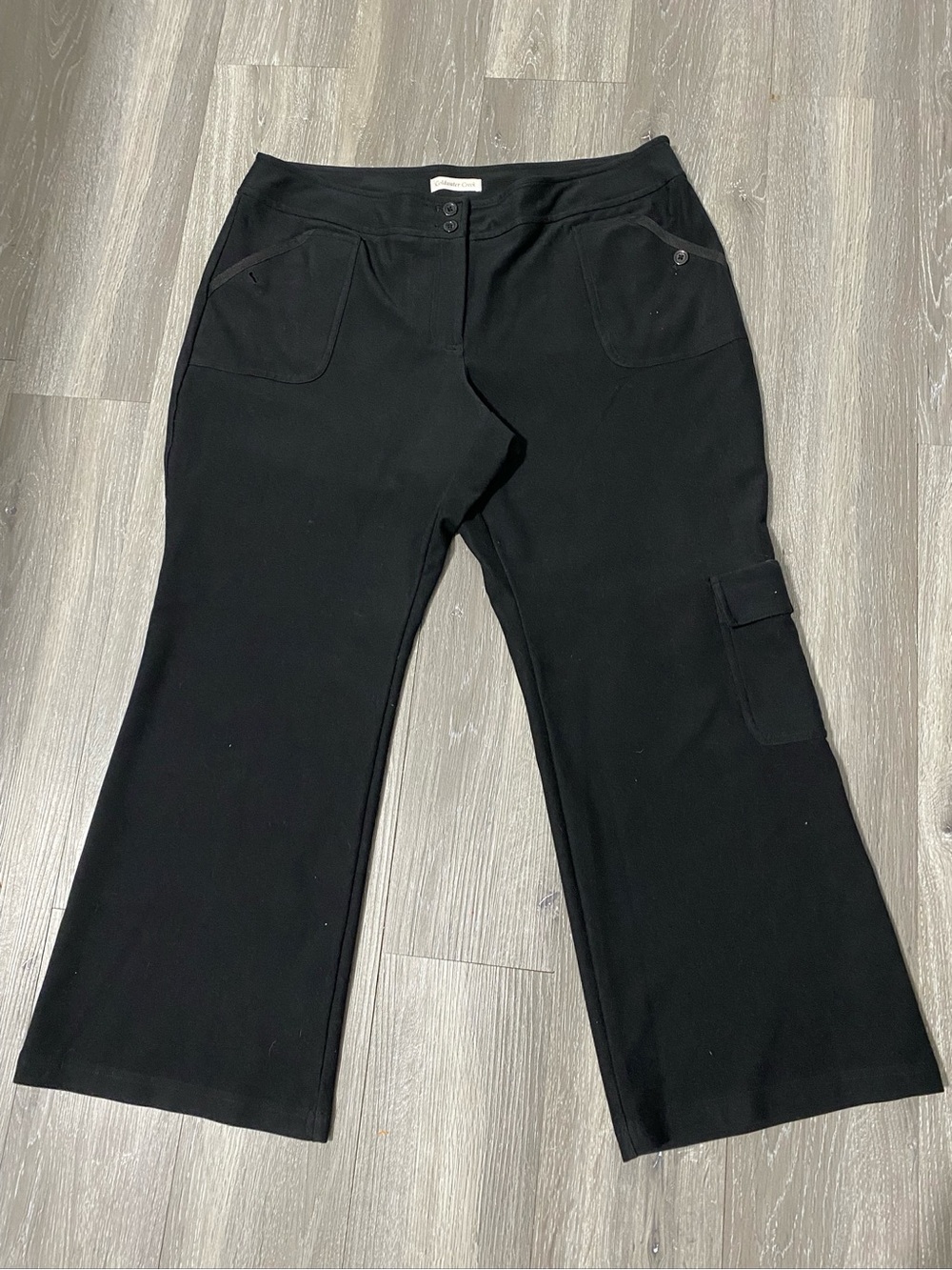 Coldwater Creek Black Boot-Cut Cargo Pants size 16